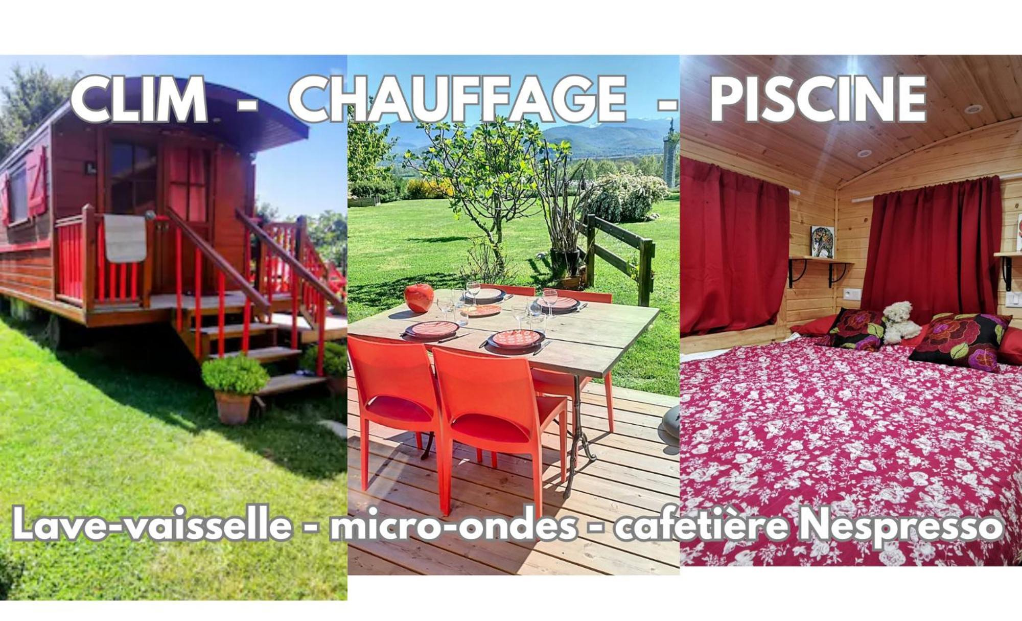 La Roulotte Du Cagire - 4 Pers - Pyrenees Guest House Villeneuve-de-Riviere Bagian luar foto
